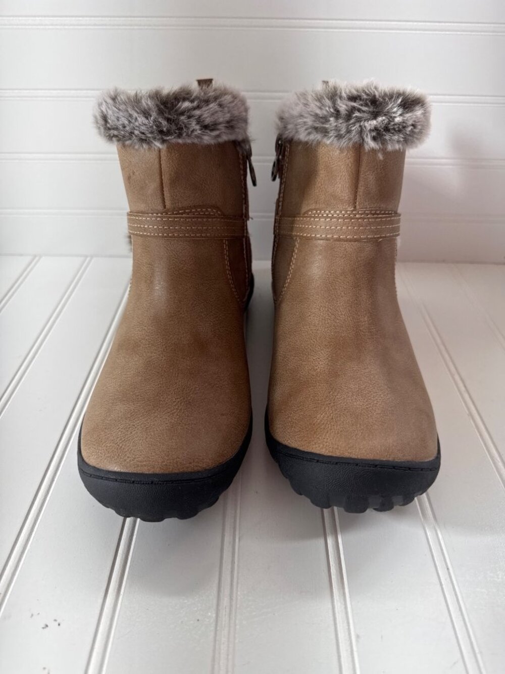 JBU by Jambu Dolce Boots Taupe Faux Fur Water Resistant Womens 9